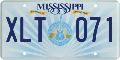 MS license plate XLT071