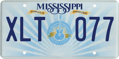 MS license plate XLT077