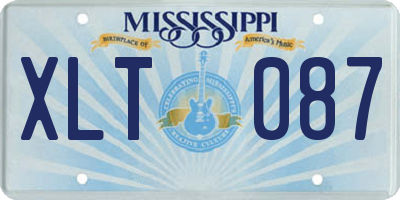 MS license plate XLT087
