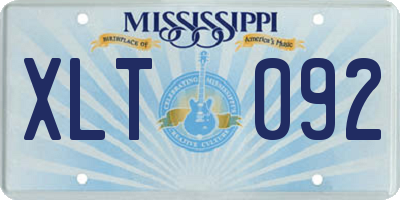MS license plate XLT092