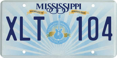 MS license plate XLT104