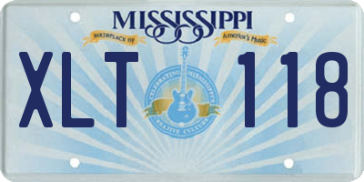 MS license plate XLT118