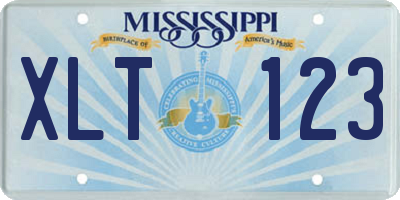 MS license plate XLT123