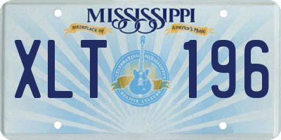 MS license plate XLT196