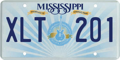 MS license plate XLT201