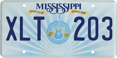 MS license plate XLT203