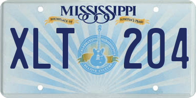 MS license plate XLT204