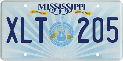 MS license plate XLT205