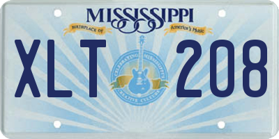 MS license plate XLT208