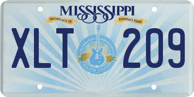 MS license plate XLT209
