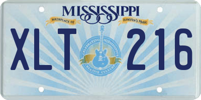 MS license plate XLT216