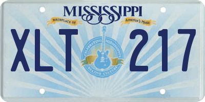 MS license plate XLT217