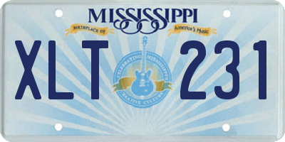 MS license plate XLT231