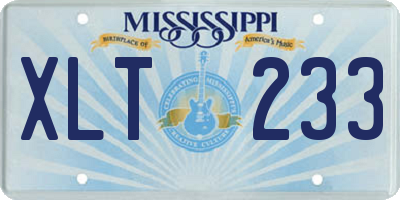 MS license plate XLT233