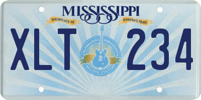 MS license plate XLT234
