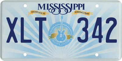 MS license plate XLT342