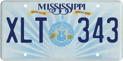 MS license plate XLT343