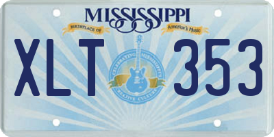 MS license plate XLT353
