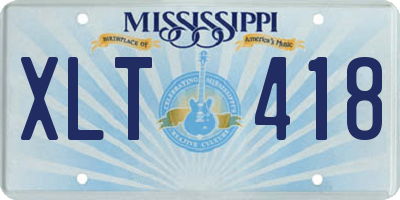 MS license plate XLT418