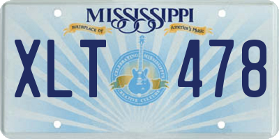 MS license plate XLT478