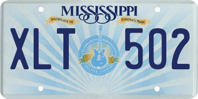 MS license plate XLT502