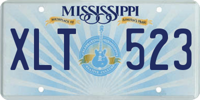 MS license plate XLT523