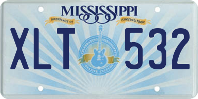 MS license plate XLT532