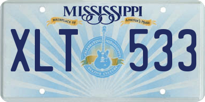 MS license plate XLT533