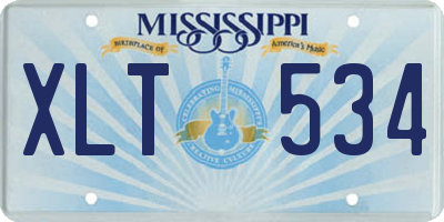 MS license plate XLT534