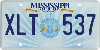 MS license plate XLT537