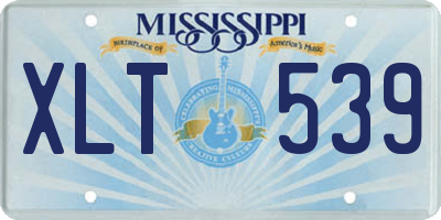 MS license plate XLT539