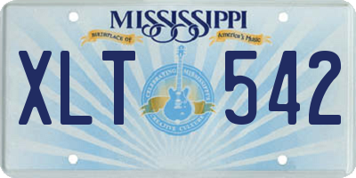 MS license plate XLT542