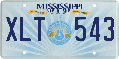 MS license plate XLT543