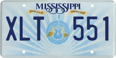 MS license plate XLT551