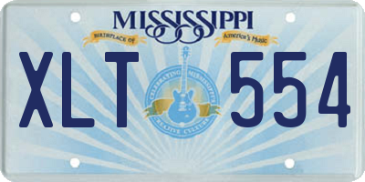MS license plate XLT554