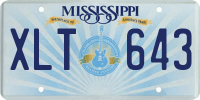 MS license plate XLT643
