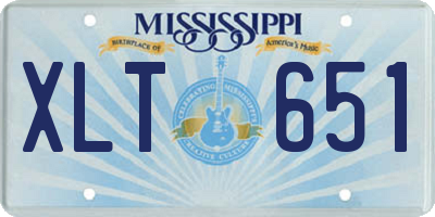 MS license plate XLT651