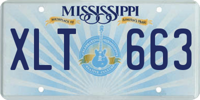 MS license plate XLT663