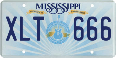 MS license plate XLT666