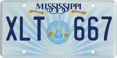MS license plate XLT667