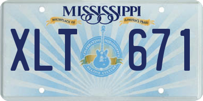 MS license plate XLT671
