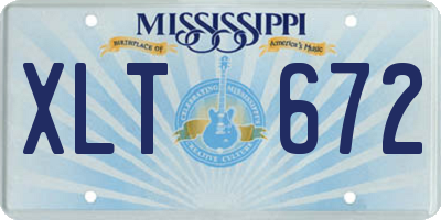 MS license plate XLT672