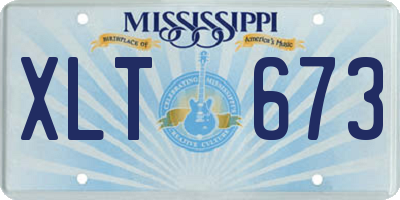 MS license plate XLT673