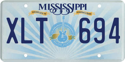 MS license plate XLT694