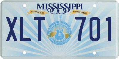 MS license plate XLT701