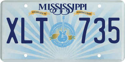 MS license plate XLT735
