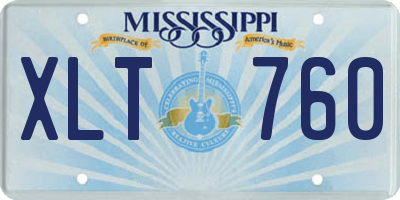 MS license plate XLT760
