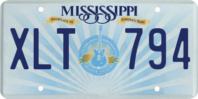 MS license plate XLT794