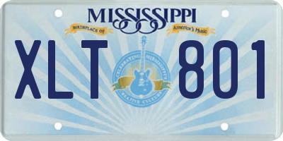 MS license plate XLT801