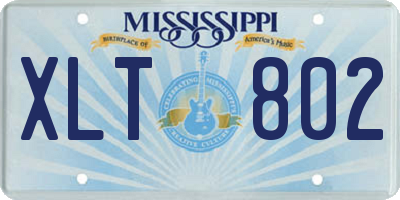 MS license plate XLT802